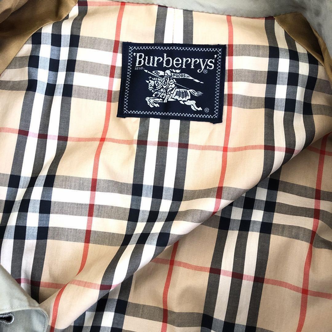 Burberrys Vintage Trench Coat Khaki Cotton With Check Pattern Free Size For Men thumbnail 14