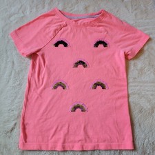 Girl s Cat Jack T-shirt Short Sleeve Pink with Rainbow Size M 8 NWT