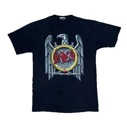 Vintage 00s Y2K Slayer Thrash Metal Band Eagle Logo Faded Bl Vintage vintage concert t-shirt, vintage, size M, single stitch, B+ condition