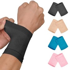 Compression Wrist Sleeves for Women Men, 1 Pair, Premium Wrist Small Black