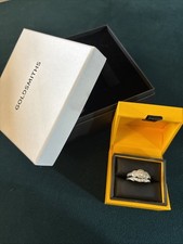Diamond Engagement Ring and Wedding Band Set 9k White Gold Size L