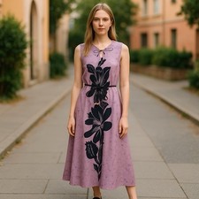 Women Ksftan Tunic Sleeveless Batik Super Cotton beech Dress Free Scrunchie XL/L