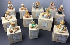VTG Cherished Teddies Porcelain Figurine s Lot Of 11 With Original Boxes