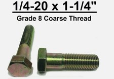 1/4-20 x 1-1/4" Hex Bolt Yellow Zinc Plated Grade 8 Coarse Thread