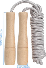 Jump Rope Kids,8.5Ft Adjustable Cotton Skipping Rope with Wooden Handle for B...