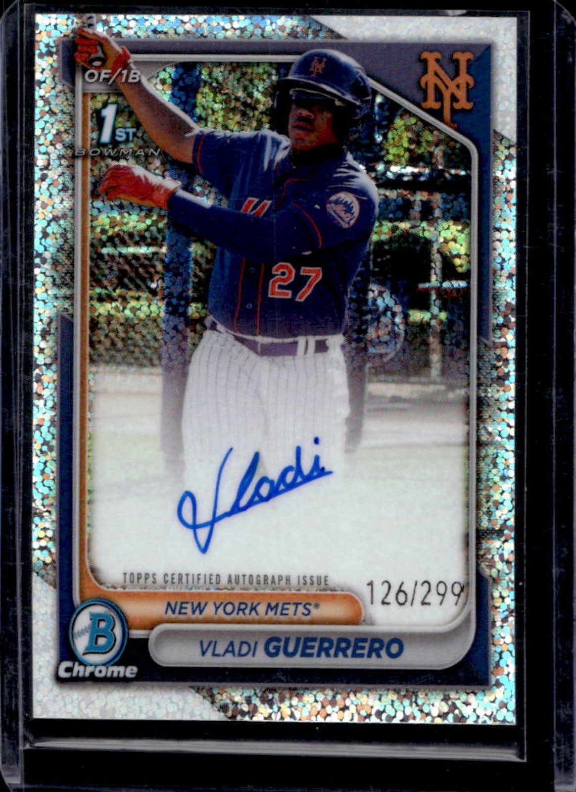 2024 Bowman Chrome Vladi Guerrero Auto Speckle Refractor 1st #126/299