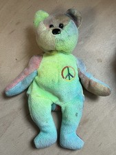 RARE VINTAGE 1996 TY BEANIE BABY "PEACE THE BEAR" BNWT MINT TAGS.
