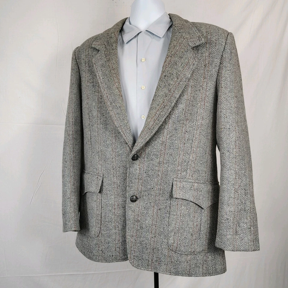 Винтажный Pioneer носить Western BLAZER SPORT куртка мужская серый 44R Spring TWEED - Изображение 2 из 4