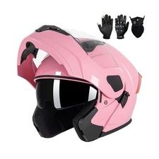 Adult Modular Motorcycle Helmets, DOT Approved Flip up Dual Visor Full Face H...