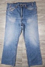 Vintage Levi  s 517 Orange Tab Denim Jeans Mens 38x32 Medium Wash Distressed READ