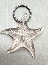 Starfish Shaped Clear Acrylic Keychain With Metal Ring