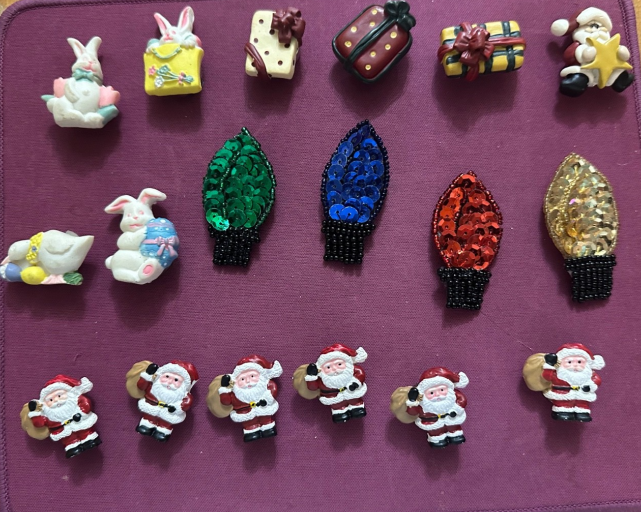 VINTAGE Lot Of 18 Button Covers Christmas and Spring | eBay