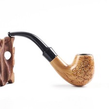 Vintage Bent Tobacco Pipe Detachable Smoking Pipe Wooden Style Filter Pipe