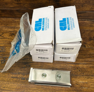 CR LAURENCE CRL AFWC2 Brush Stainless 2-PC Side Mount Frameless Glass Clamp NIB
