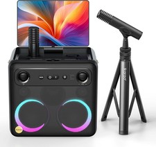Ikarao Backyard Karaoke Speaker Bluetooth 2 Mics Mic Stand
