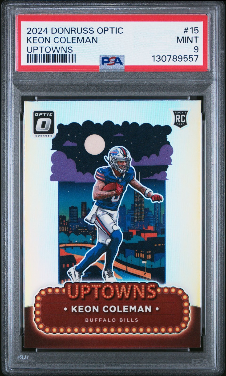 2024 Panini Donruss Optic Uptowns Keon Coleman #15 (RC) PSA 9