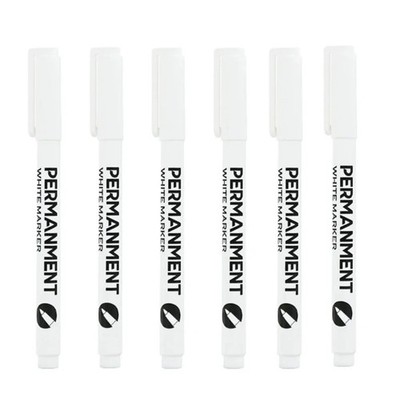 6 Pack Acrylic White Paint Pens White Permanent Marker with Extra Fine Point