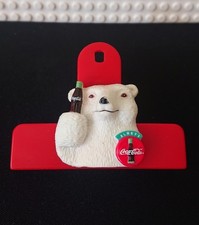 1997 Always Coca-Cola - Red Polar Bear Fridge Magnet Clip - Coke