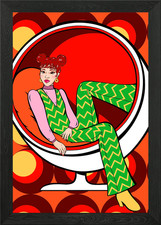 The Ball Chair Girl Gerahmtes Wandbild Poster Leinwanddruck Bild