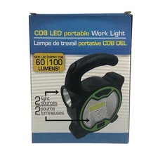 COB LED Portable Work Light-2 Light Sources:Side LED 60 Lumens/Front 100 Lumens 