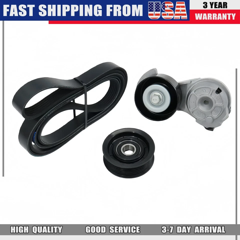 3x Serpentine Belt Drive Component Kit for Lincoln Town Car Ford Crown Victoria Foto 3 de 4