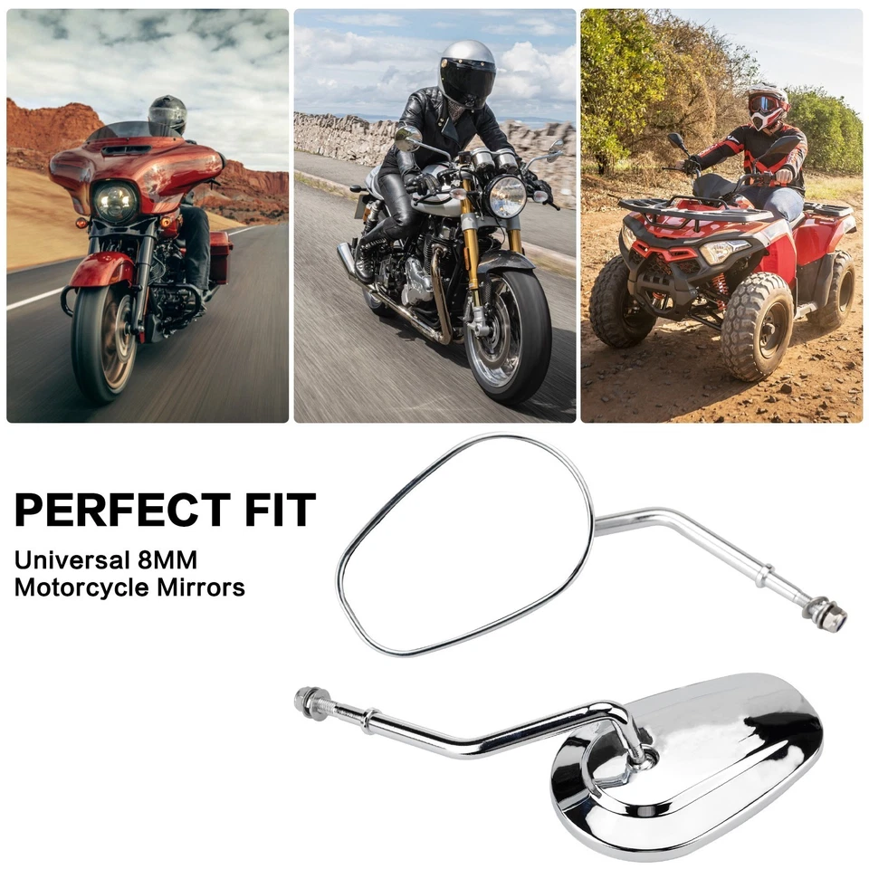 Espejos retrovisores cromados aptos para Harley Davidson Touring Road King Street Glide Foto 4 de 4