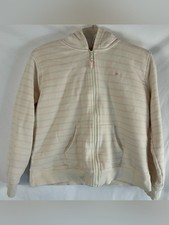 Vineyard Vines Girls L 16 Pink Striped Sherpa Lined Zip Hoodie