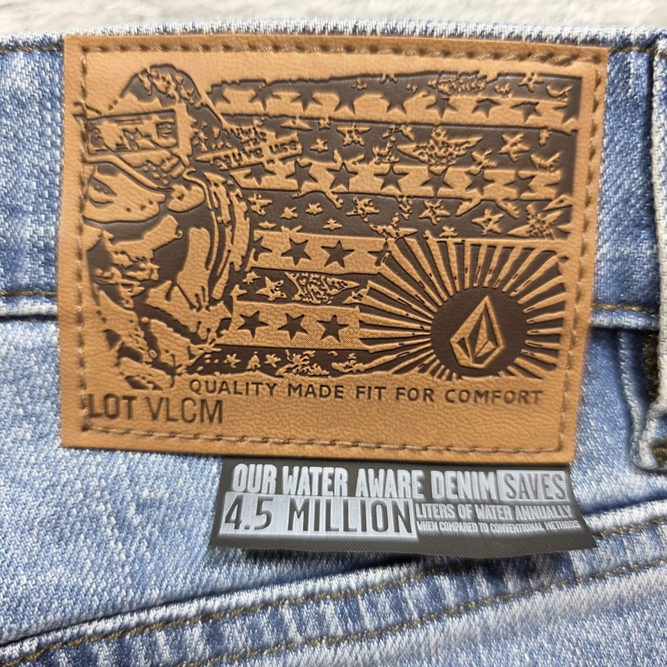 Volcom Vorta Jeans Mens 28x30 Blue Slim Straight Denim Stretch Regular Rise NWT - Image 3 of 4