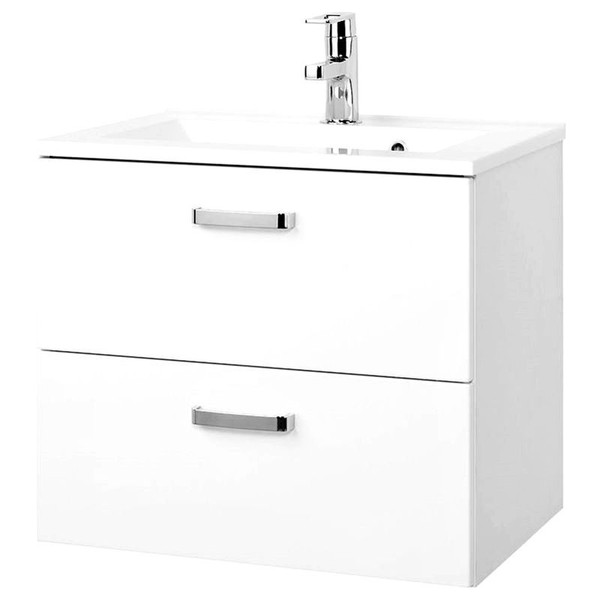 BadmöBel Waschtisch M Unterschrank Weiß 60Cm Waschbecken Waschplatz GäSte Wc Bad-image
