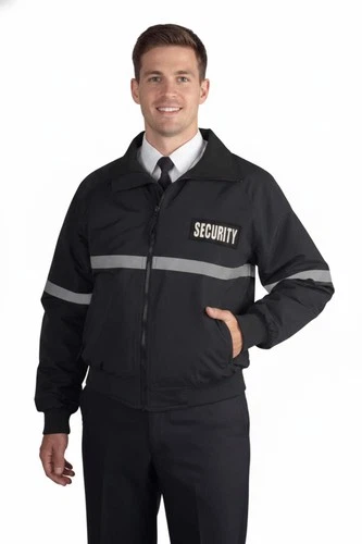 Men's Three Season Reflective Security ID Jacket with Reflective Taping - product listing photo