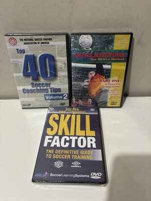 NEW - Lot of 3 Soccer Football Coaching Training DVDs Skill Factor Goalkeeping