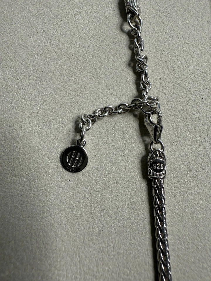 Collar de cadena y colgante clásico de diamantes y plata de ley 925 de 16 pulgadas John Hardy Foto 4 de 4