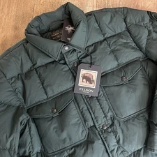 NWT C.C Filson Lightweight Down Jac-Shirt Men Size XL Fir Green Jacket 650 Fill