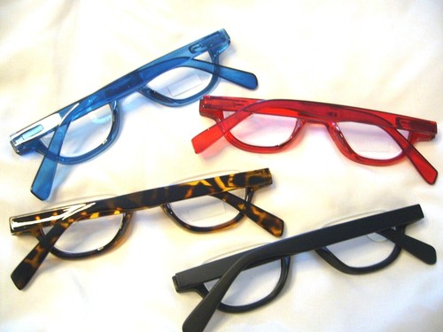 Men's 1/2 Moon Reading Glasses 1.25 ~ 4.00 Top Rimless Women's Glasses R340S - Picture 5 of 36