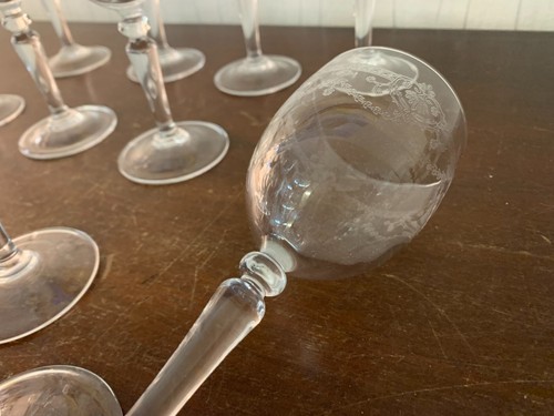 12 Engraved Wine Glasses in Saint Louis Crystal (Price per Unit) - Picture 10 of 11