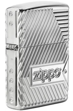 Zippo Bolts Design High Polish Chrome Windproof Pocket Lighter, 29672