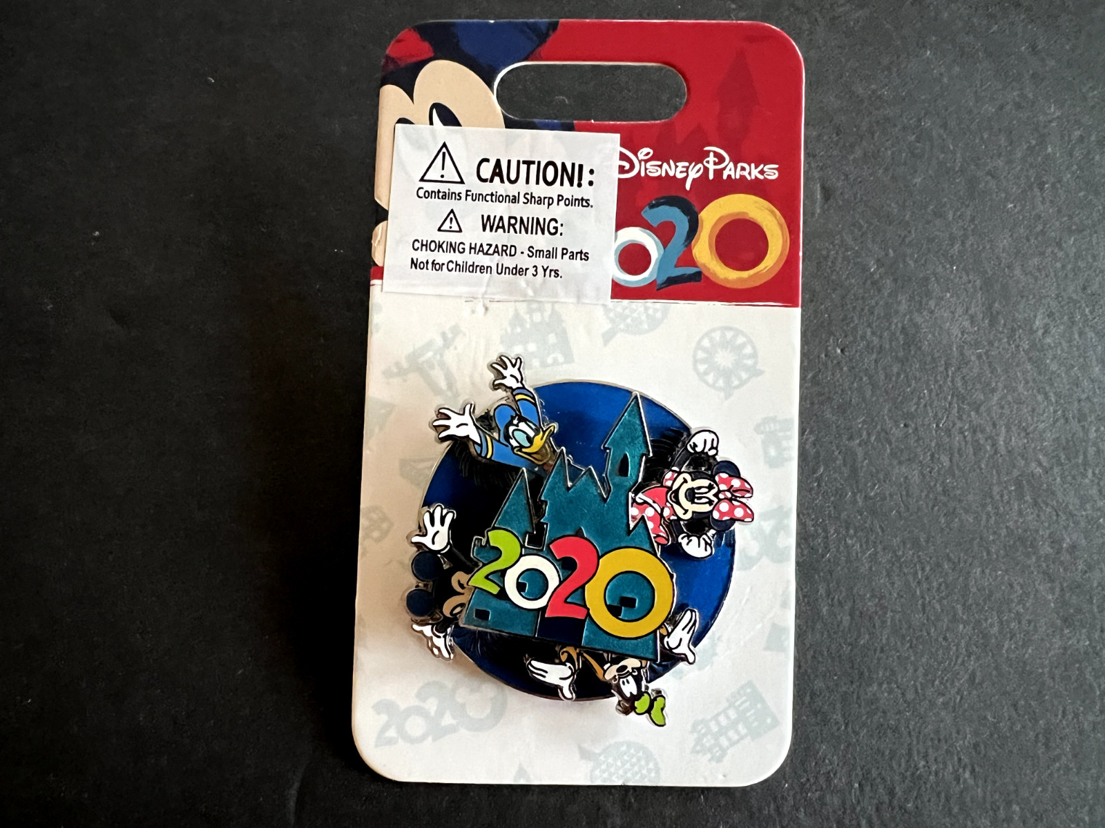 Mickey Minnie Donald Goofy with Castle - Spinner Dated 2020 - Disney Pin 140170
