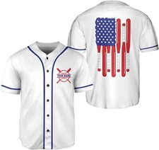 Personalized Baseball American Flag Shirts, Baseball Baseball Jersey Shirt, Base