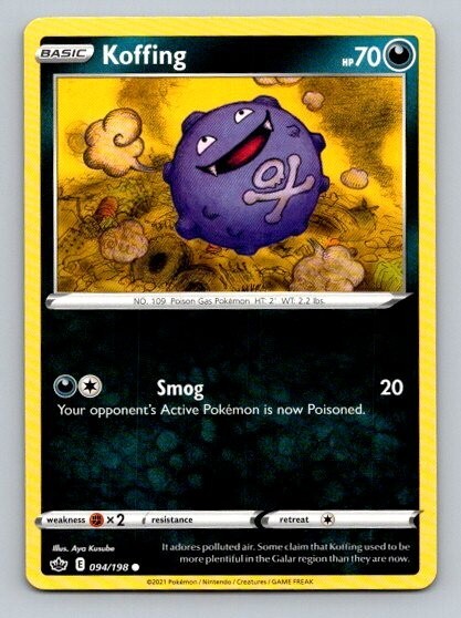 2021 Pokemon Card Chilling Reign Koffing 94/198