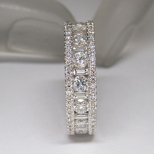Memoirering Ring mit Baguette und Brillant 2,78ct TW-vsi/si in 750/18K Weißgold - Picture 2 of 4