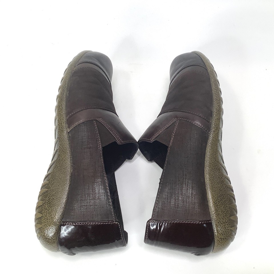 Naot Leather Womens Slip On Loafers Shoes Size 7 7.5 38 Brown Flats