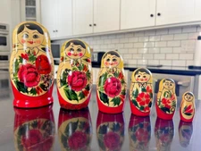 6-pc Semenovskaya Nesting Doll Matryoshka 6.5" Russian Doll Семеновская Матрешка