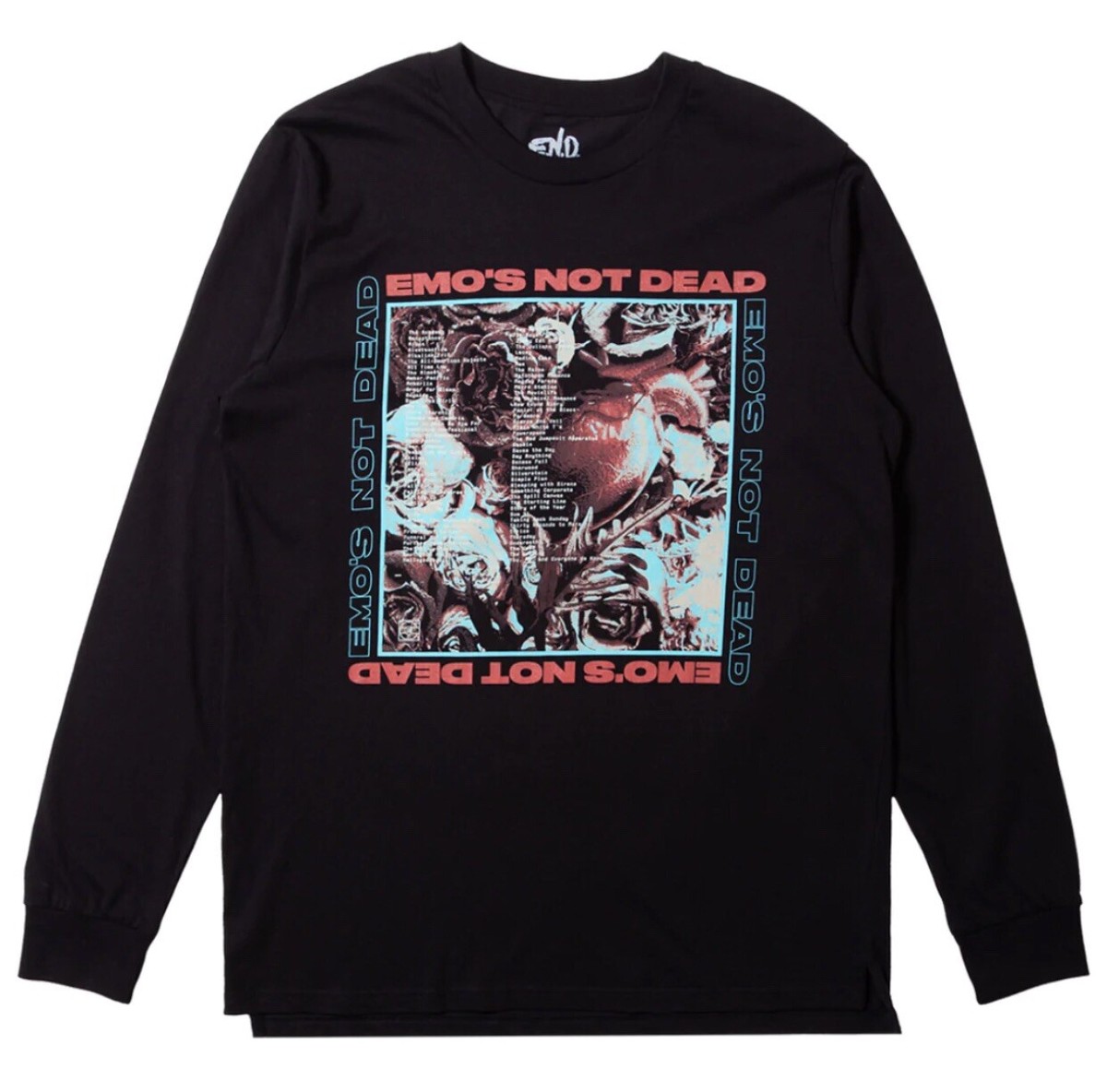 Emo's Not Dead Men’s Adult Premium EMO Long Sleeve Black Band T-Shirt  XL