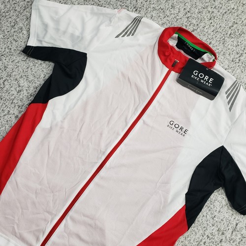NWT Gore Bike Wear Mens XXL Element FZ Cycling Jersey White Red Zip Short Sleeve - Picture 6 of 18