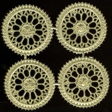 Scrap Diecut German Dresden Gold Foil Paper Rosettes Victorian Crafts