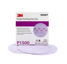 For 3M 30667 (Lot Of 4 Boxes) Purple Finishing Film Hookit Disc 6 inch P1500
