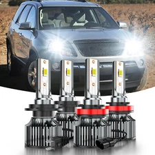 For GMC Acadia 2007-2012 LED Headlight Combo High Low Beam 4x H7+H11 Bulbs Kit