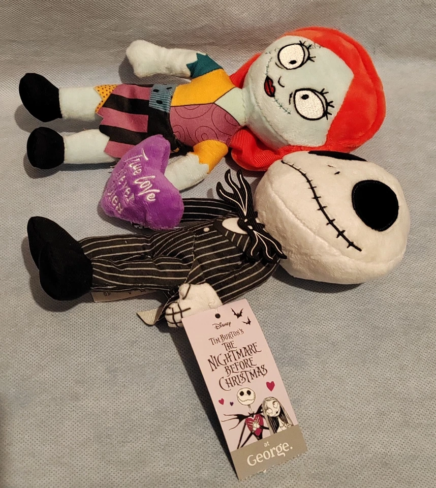 Disney Nightmare Before Christmas Jack & Sally Plush Toy Dolls New with Tag - Image 4 of 4