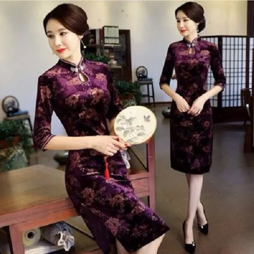 Niñas Estilo Chino Tradicional Modificado Cheongsam Nuevo Vestido Qipao Banquete Fiesta - Imagen 23 de 39