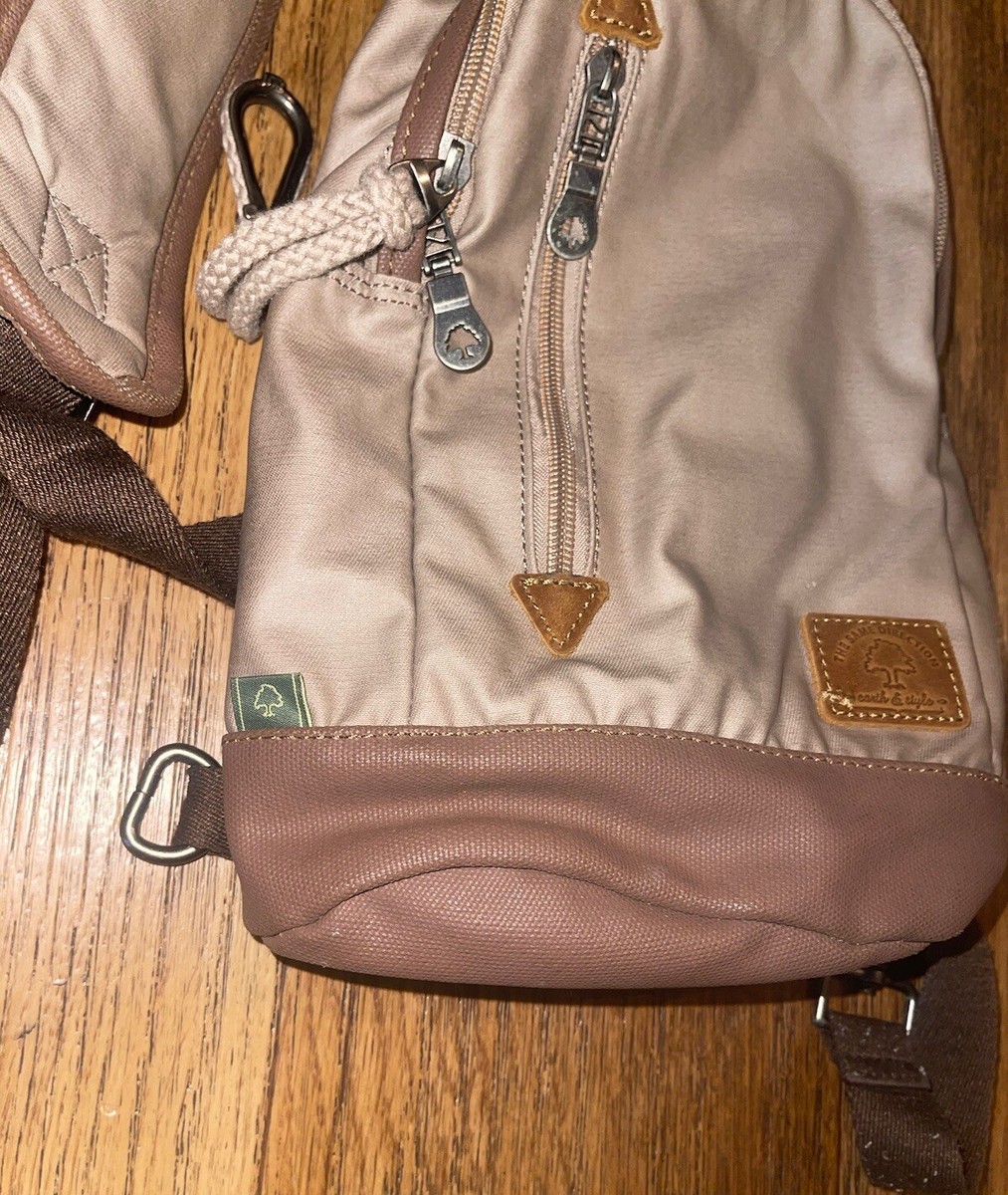 TSD Brand Torreya Gray Canvas Brown Leather Sling Shoulder  display picture 3